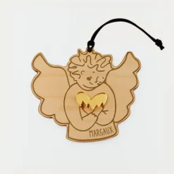 HappyBulle Boule de Noël personnalisée Ange Câlin gravé - x MyLovelyThing Bois