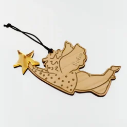 New HappyBulle Boule de Noël personnalisée Ange Etoile gravé - x MyLovelyThing Bois