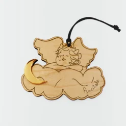 Discount HappyBulle Boule de Noël personnalisée Ange Nuage gravé - x MyLovelyThing Bois