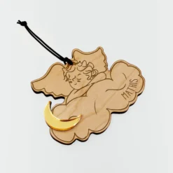 Discount HappyBulle Boule de Noël personnalisée Ange Nuage gravé - x MyLovelyThing Bois