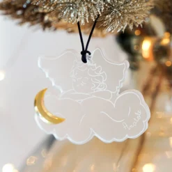 Discount HappyBulle Boule de Noël personnalisée Ange Nuage givré gravé - x MyLovelyThing Acrylique