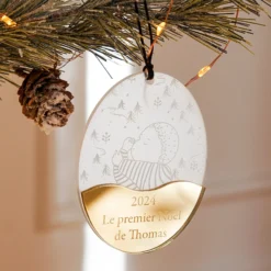 Outlet HappyBulle Boule de Noël personnalisée Bébé givré gravé - x MyLovelyThing Acrylique