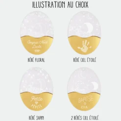 Outlet HappyBulle Boule de Noël personnalisée Bébé givré gravé - x MyLovelyThing Acrylique