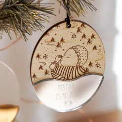 Sale HappyBulle Boule de Noël personnalisée Bébé gravé - x MyLovelyThing Bois