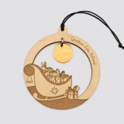New HappyBulle Boule de Noël personnalisée bois gravé - édition spéciale 