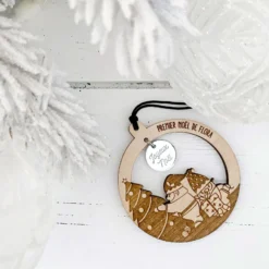New HappyBulle Boule de Noël personnalisée bois gravé - édition spéciale 