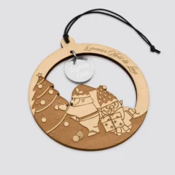 New HappyBulle Boule de Noël personnalisée bois gravé - édition spéciale 