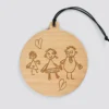 Best HappyBulle Boule de Noël personnalisée gravée bois ronde