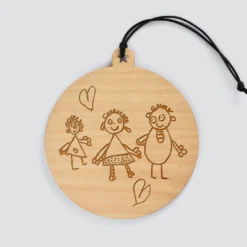 Best HappyBulle Boule de Noël personnalisée gravée bois ronde
