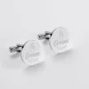 Sale HappyBulle Boutons de manchette EVG personnalisés gravé acier rond 16 mm