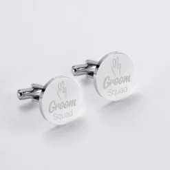Sale HappyBulle Boutons de manchette EVG personnalisés gravé acier rond 16 mm