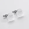 Clearance HappyBulle Boutons de manchette Famille des mariés personnalisés gravé acier rond 16 mm