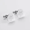 Outlet HappyBulle Boutons de manchette Marié personnalisés gravé acier rond 16 mm