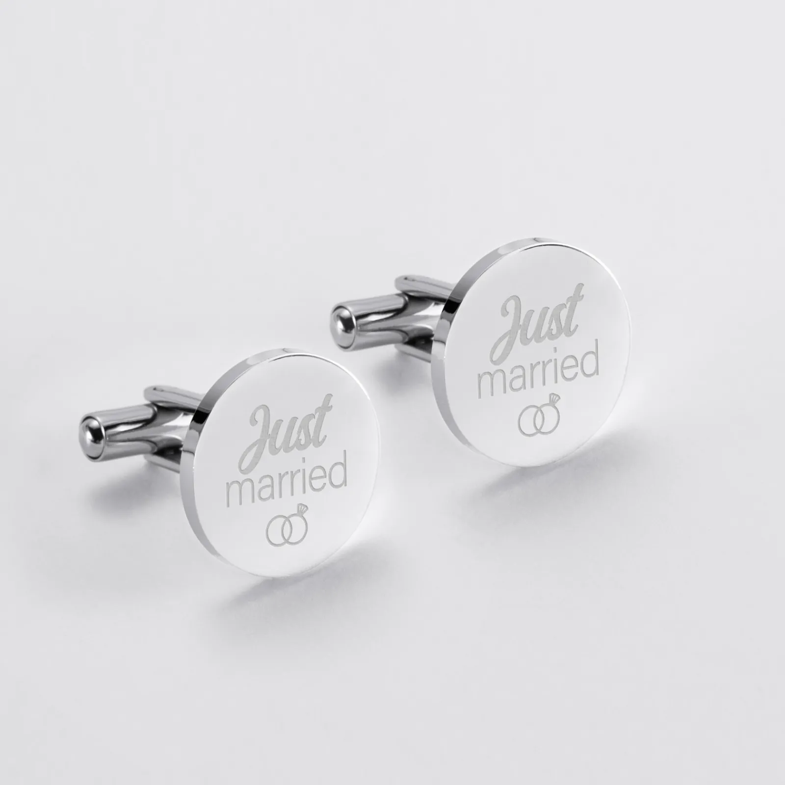 Outlet HappyBulle Boutons de manchette Marié personnalisés gravé acier rond 16 mm