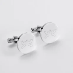 Outlet HappyBulle Boutons de manchette Marié personnalisés gravé acier rond 16 mm