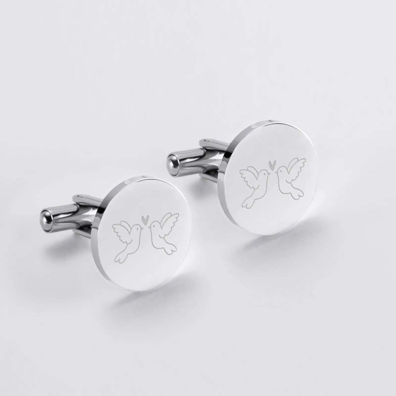 Outlet HappyBulle Boutons de manchette Marié personnalisés gravé acier rond 16 mm