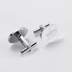 Online HappyBulle Boutons de manchette Marié personnalisés gravés acier ovale 15x19 mm