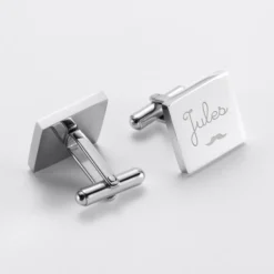 Clearance HappyBulle Boutons de manchette personnalisé acier gravés carré - Nos petits imparfaits