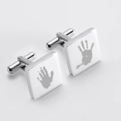 Clearance HappyBulle Boutons de manchette personnalisé acier gravés carré - Nos petits imparfaits
