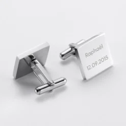 Clearance HappyBulle Boutons de manchette personnalisé acier gravés carré - Nos petits imparfaits