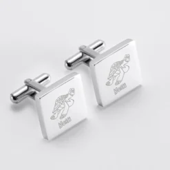 Clearance HappyBulle Boutons de manchette personnalisé acier gravés carré - Nos petits imparfaits