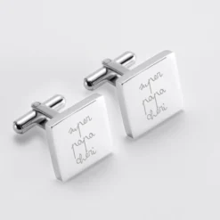 Clearance HappyBulle Boutons de manchette personnalisé acier gravés carré - Nos petits imparfaits