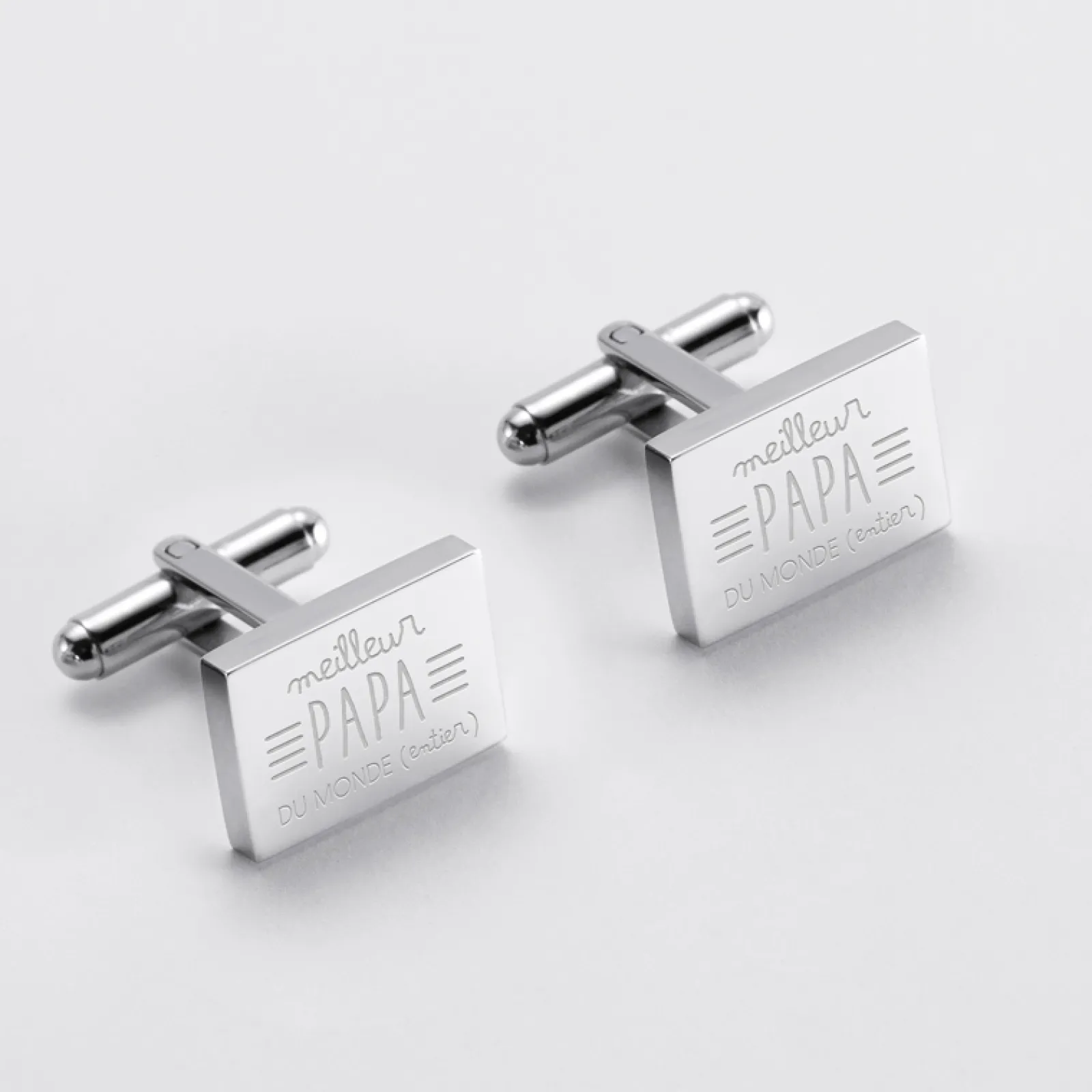 Discount HappyBulle Boutons de manchette personnalisé acier gravés rectangle - Nos petits imparfaits