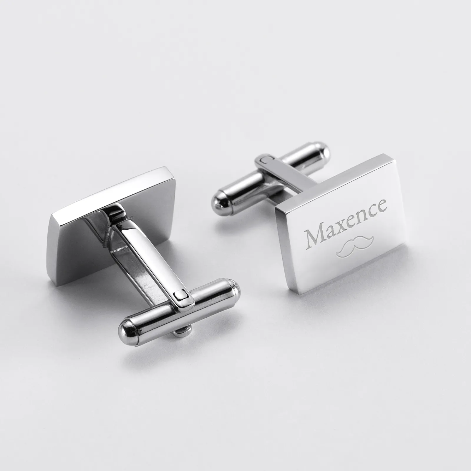 Discount HappyBulle Boutons de manchette personnalisé acier gravés rectangle - Nos petits imparfaits