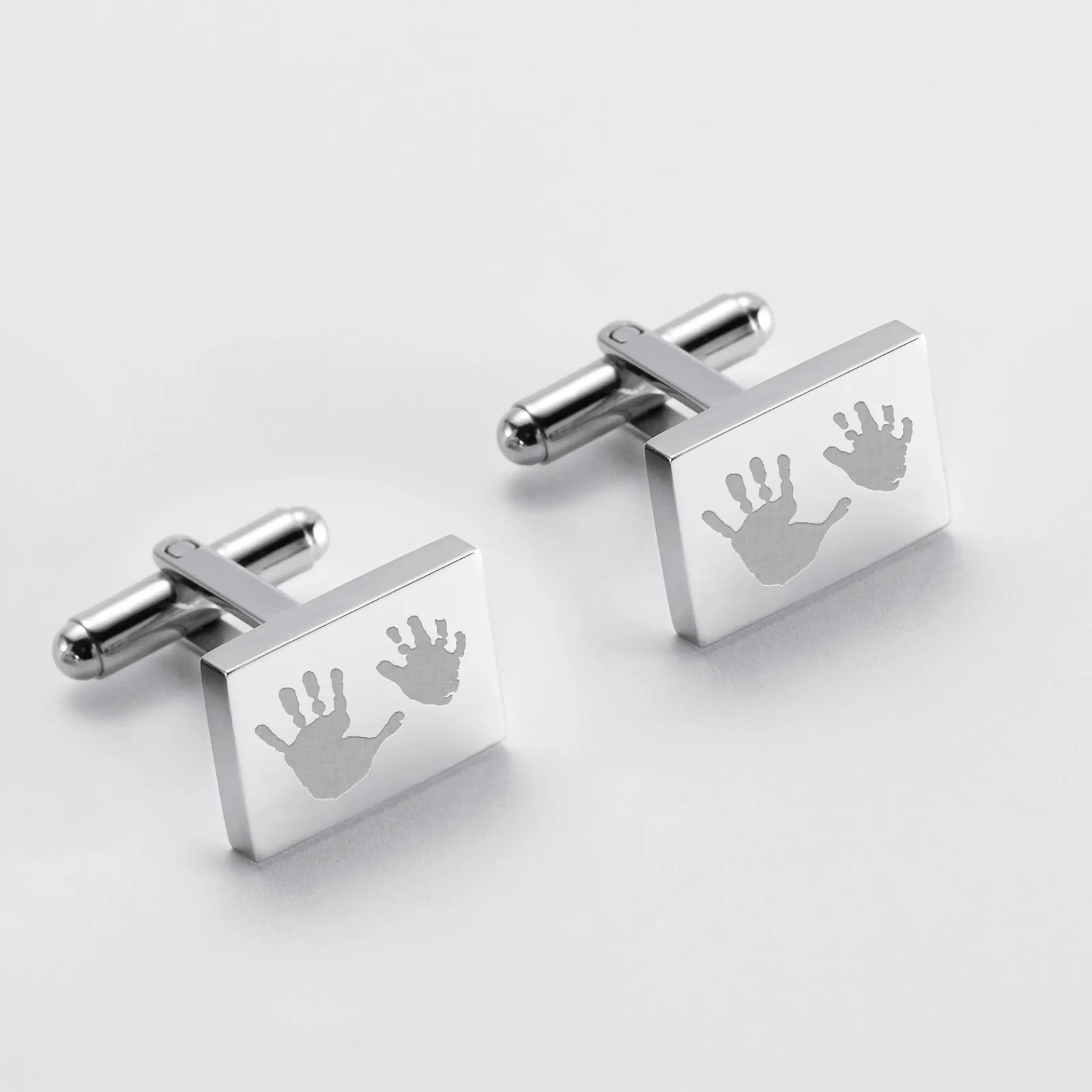 Discount HappyBulle Boutons de manchette personnalisé acier gravés rectangle - Nos petits imparfaits