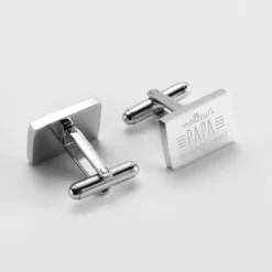 Discount HappyBulle Boutons de manchette personnalisé acier gravés rectangle - Nos petits imparfaits