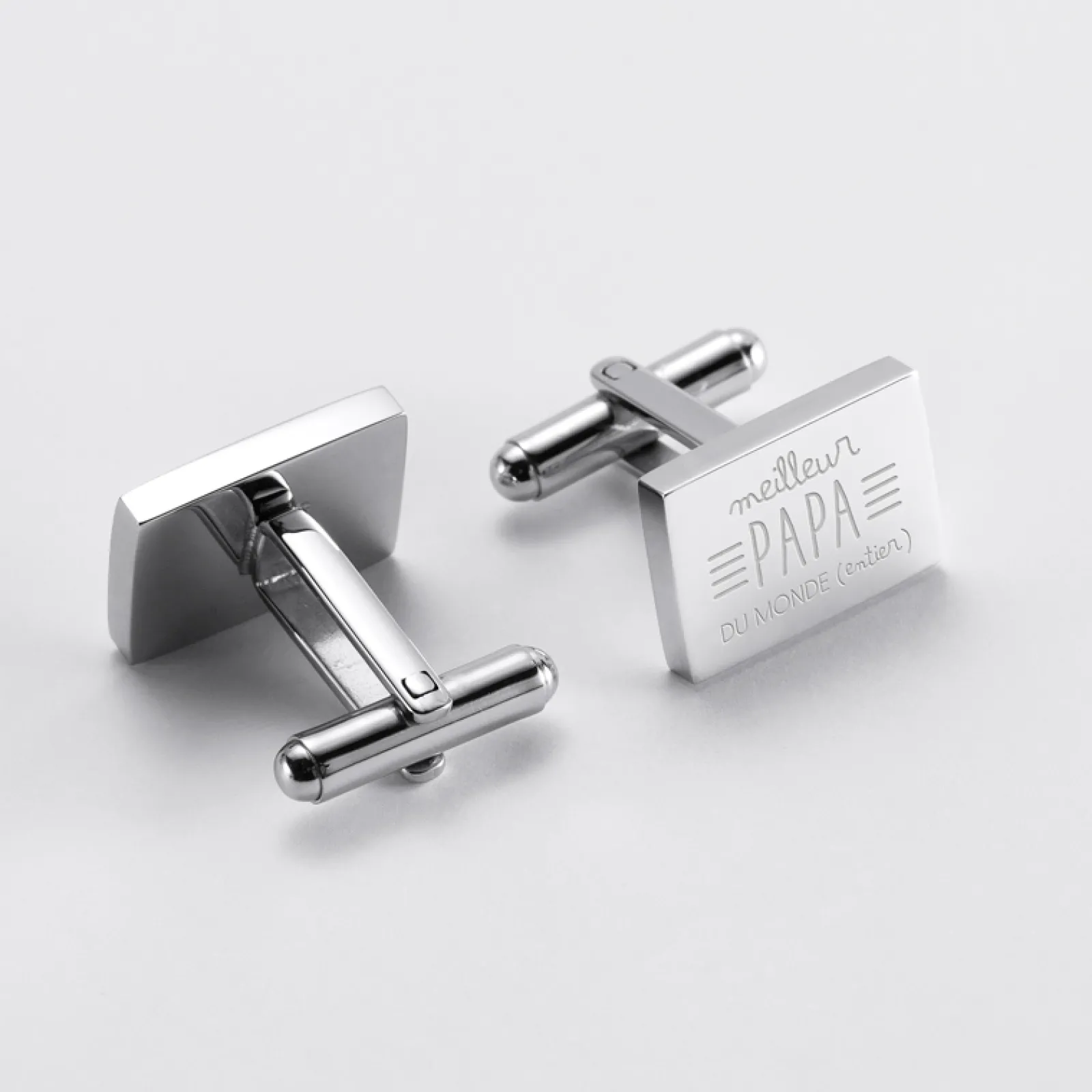 Discount HappyBulle Boutons de manchette personnalisé acier gravés rectangle - Nos petits imparfaits