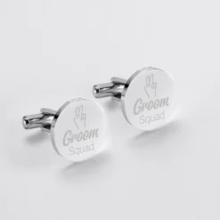 Best HappyBulle Boutons de manchette témoin homme personnalisés gravé acier rond 16 mm
