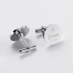 Best HappyBulle Boutons de manchette témoin homme personnalisés gravé acier rond 16 mm