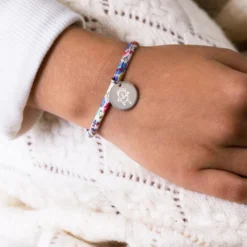 Online HappyBulle Bracelet baptême enfant Liberty personnalisé médaille gravée argent 15 mm Argent rhodié 925
