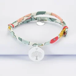 Online HappyBulle Bracelet baptême enfant Liberty personnalisé médaille gravée argent 15 mm Argent rhodié 925