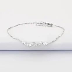 Outlet HappyBulle Bracelet chaine barrette scintillante argent Argent rhodié 925