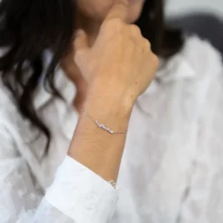 Outlet HappyBulle Bracelet chaine barrette scintillante argent Argent rhodié 925
