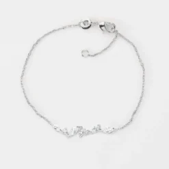 Outlet HappyBulle Bracelet chaine barrette scintillante argent Argent rhodié 925
