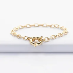 Discount HappyBulle Bracelet chaine fermoir marin plaqué or Plaqué or 18k