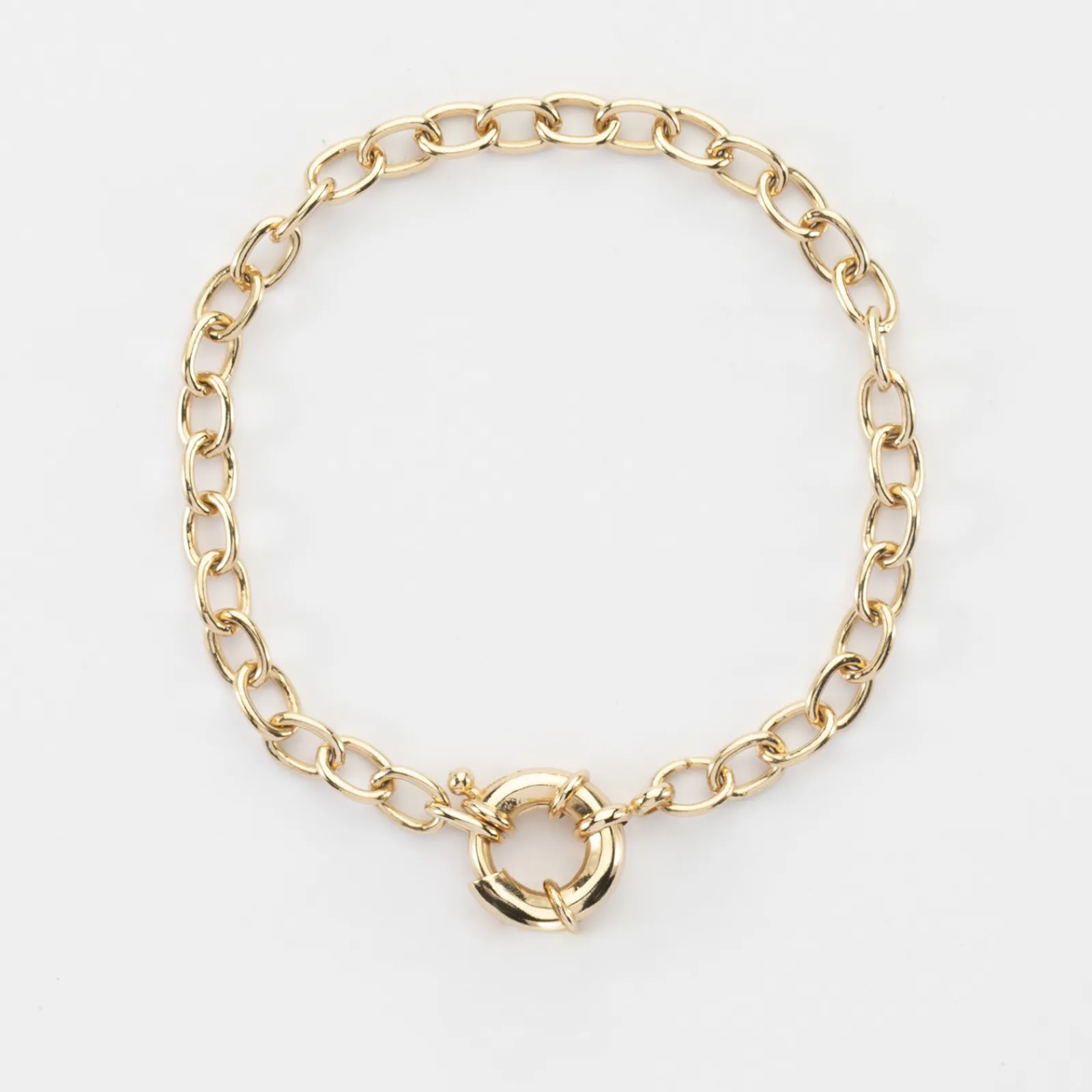 Discount HappyBulle Bracelet chaine fermoir marin plaqué or Plaqué or 18k