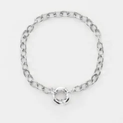 Clearance HappyBulle Bracelet chaine fermoir marin argent Argent rhodié 925
