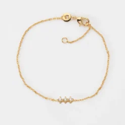 Outlet HappyBulle Bracelet chaine trio scintillant plaqué or Plaqué or 18k