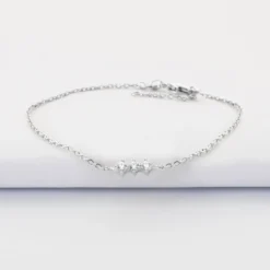 Hot HappyBulle Bracelet chaine trio scintillant argent Argent rhodié 925