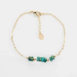 Online HappyBulle Bracelet chaîne barrette de perles plaqué or