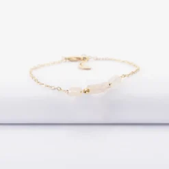 Online HappyBulle Bracelet chaîne barrette de perles plaqué or
