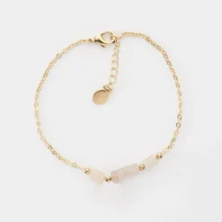 Online HappyBulle Bracelet chaîne barrette de perles plaqué or