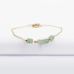 Online HappyBulle Bracelet chaîne barrette de perles plaqué or