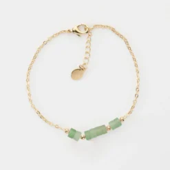 Online HappyBulle Bracelet chaîne barrette de perles plaqué or