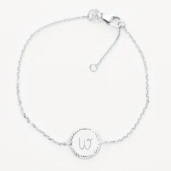 Sale HappyBulle Bracelet chaîne bohème personnalisé médaille gravée argent initiale 11 mm Argent rhodié 925