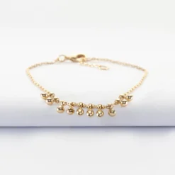 Outlet HappyBulle Bracelet chaîne boules plaqué or Plaqué or 18k
